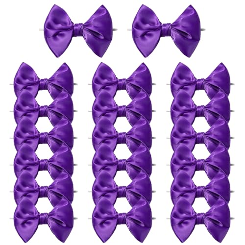 MORSUNBELA Geschenkschleifen, Schleifen Deko 20 Stück Kleine Schleifen, Satinschleifen für DIY Gastgeschenke Hochzeit Deko Party Geburtstag, Violett von MORSUNBELA