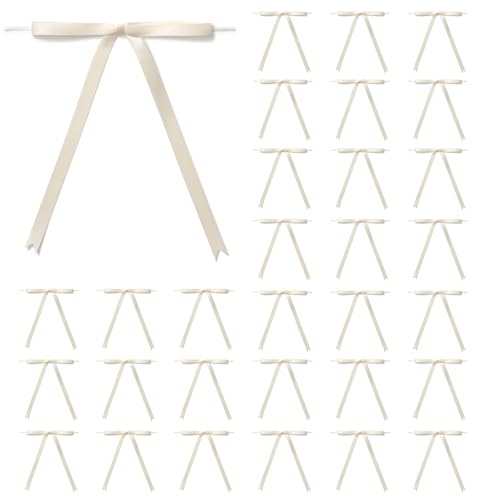 MORSUNBELA Geschenkschleifen Beige Schleifen Deko Weihnachten Hochzeit Geburtstag Geschenk Schleife für Geschenkverpackungen,50 Stück,Beige Creme von MORSUNBELA