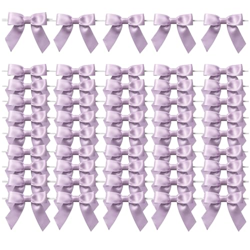 MORSUNBELA Geschenkschleifen Deko Schleifen Lila Geschenk Schleife für Hochzeit Geburtstag Weihnachten Kommunion,50 Stück von MORSUNBELA