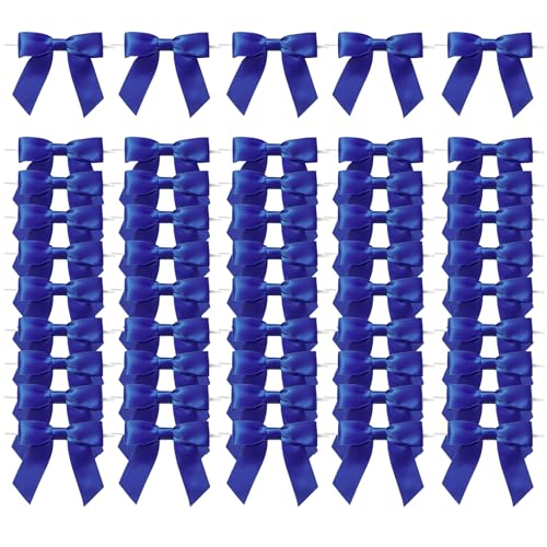 MORSUNBELA Geschenkschleifen Dunkelblau Deko Schleifen Geschenk Schleife für Hochzeit Geburtstag Weihnachten Kommunion,50 Stück,Blau von MORSUNBELA