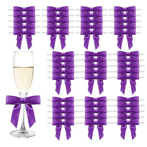 MORSUNBELA Kleine Schleifen Deko Geschenkschleifen Violett Geschenk Geschenkverpackung Schleife 50 Stück MORSUNBELA Kleine Schleifen Deko Geschenkschleifen Violett Geschenk Geschenkverpackung Schleife 50 Stück von MORSUNBELA