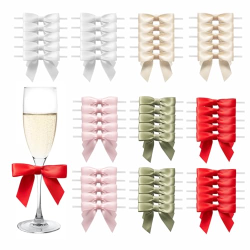 MORSUNBELA Schleifen Deko Geburtstag Geschenkschleifen Geschenk klein Geschenkverpackung Schleife Kommunion 50 Stück für Weihnachten Hochzeiten von MORSUNBELA