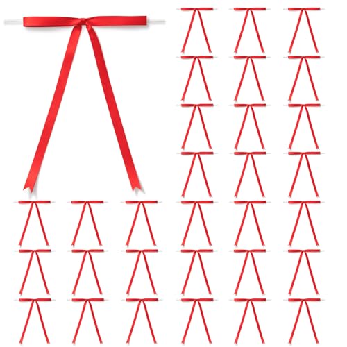 MORSUNBELA Schleifen Deko Hochzeit Rot Geschenkschleifen Schleife Geburtstag Geschenk Schleifen für Geschenkverpackungen Weihnachten,50 Stück von MORSUNBELA