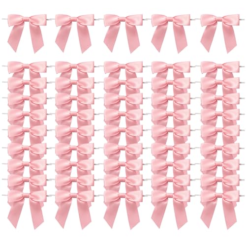 MORSUNBELA Schleifen Rosa Deko Geschenkschleifen Hochzeit Geschenk Schleife für Geburtstag Weihnachten Kommunion,50 Stück von MORSUNBELA