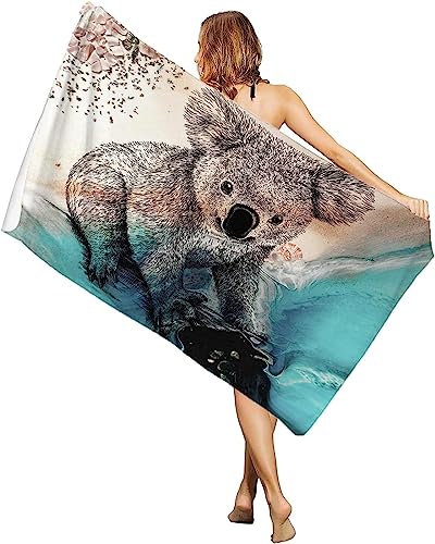 MORTRA Süßer Koala Strandtuch Groß 100x200 cm, Weich Schnelltrocknend Sandfrei Strandhandtuch 3D Tier Mikrofaser Handtücher Badetuch für Damen Herren Handtuch Strandtücher Strandlaken Badehandtuch MORTRA Süßer Koala Strandtuch Groß 100x200 cm, Weich Schnelltrocknend Sandfrei Strandhandtuch 3D Tier Mikrofaser Handtücher Badetuch für Damen Herren Handtuch Strandtücher Strandlaken Badehandtuch von MORTRA