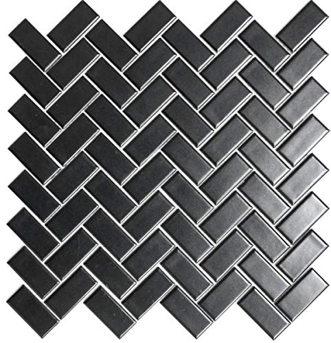 Fischgrät Mosaikfliese Keramik schwarz matt Wandfliesen Badfliese MOS24-CHB06BM Fischgrät Mosaikfliese Keramik schwarz matt Wandfliesen Badfliese MOS24-CHB06BM von MOSANI