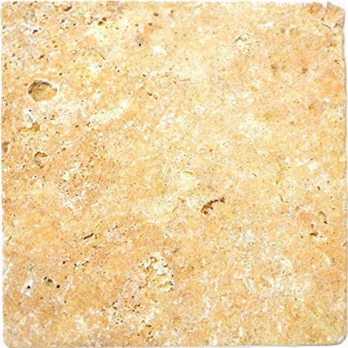 Fliese Travertin Naturstein gelb gold Natursteinfliese Goldbraun Antike Optik Bodenfliese Küchenfliese Wand - MOSF-45-51030 von MOSANI