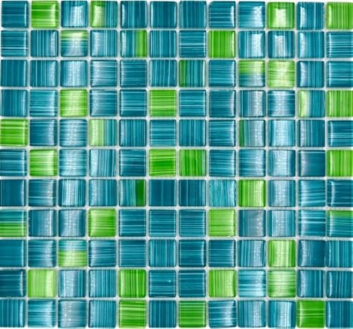 Glasmosaik Mosaikfliese Style Flaschen grün türkis kiwi Küchenrückwand MOS74-0509 von MOSANI