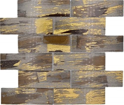 Glasmosaik Mosaikfliese schwarz mit gold glänzend Wand Küche Bad Dusche MOS88-SW01_f Glasmosaik Mosaikfliese schwarz mit gold glänzend Wand Küche Bad Dusche MOS88-SW01_f von MOSANI
