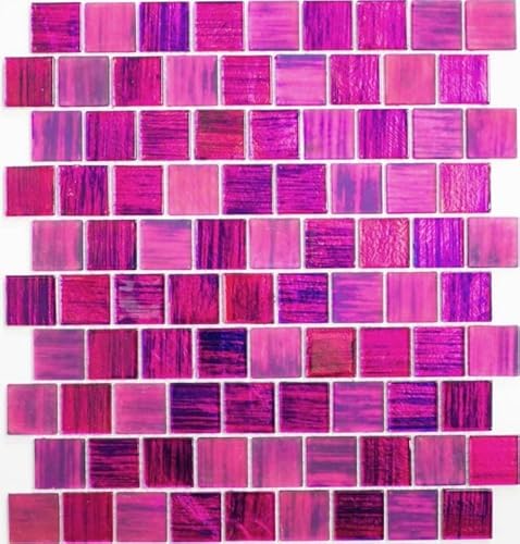 Glasmosaik Mosaikfliesen Fliesenspiegel Milchglas violett lila pink klar matt gefrostet MOS68-CF47 von MOSANI