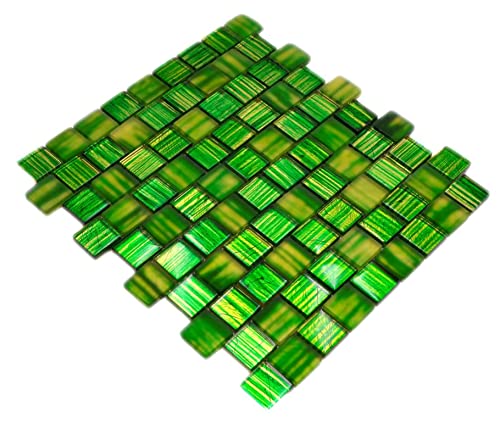 Glasmosaik Mosaikfliesen Milchglas gold gelb grün klar matt gefrostet MOS78-CF83 von MOSANI