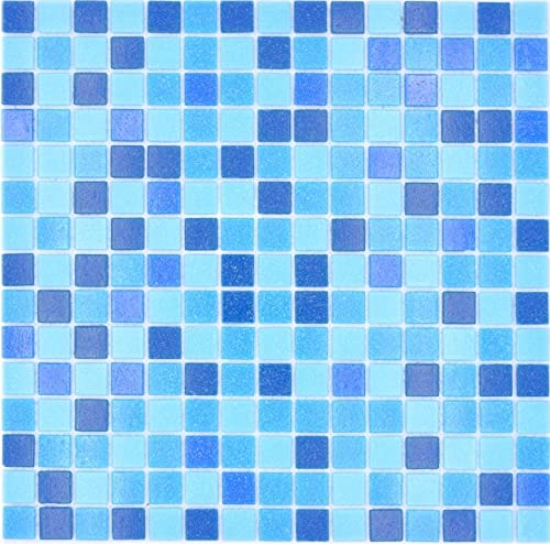 Glasmosaik Mosaikfliesen eisblau blau Poolmosaik Schwimmbadmosaik MOS210-PA327 von MOSANI