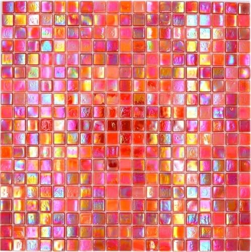 Glasmosaik Mosaikfliesen orange rot irisierend Wand Fliesenspiegel MOS58-0902 von MOSANI