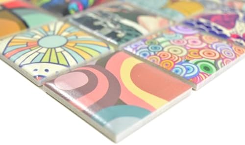 Handmuster Bunte Retro Style Mosaikfliesen POP UP ART Design Küchenrückwand MODERN MOS14-1606_m von MOSANI