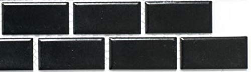 Handmuster Mosaik Fliese Keramik Brick schwarz matt Duschwand MOS24-04BM_m von MOSANI