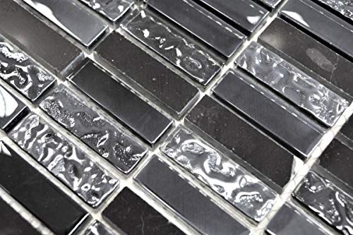 Handmuster Mosaikfliese Transluzent grau schwarz Stäbchen Glasmosaik Crystal Stein grau schwarz MOS87-0302_m Handmuster Mosaikfliese Transluzent grau schwarz Stäbchen Glasmosaik Crystal Stein grau schwarz MOS87-0302_m von MOSANI