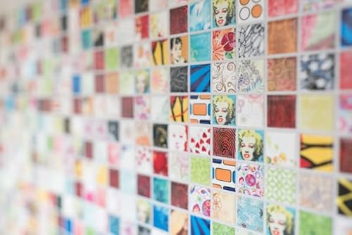Handmuster bunte Mosaikfliese Retro Vintage POP UP Keramik MOS18D-1605_m von MOSANI