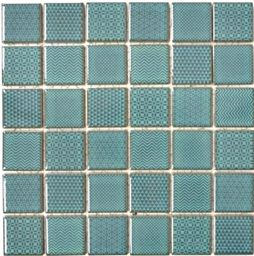 Keramik Mosaik Fliese türkis grün BAD Pool Fliesenspiegel Küchenrückwand MOS16-0602 von MOSANI