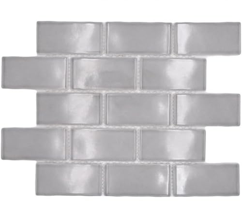 Keramik Mosaikfliese Metro Sybway Verbund uni steingrau hellgrau glänzend MOS26-345 Keramik Mosaikfliese Metro Sybway Verbund uni steingrau hellgrau glänzend MOS26-345 von MOSANI