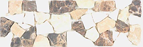Marmor Bordüre Bordüre Castanao creme beige braun Natursteinbordüre Wand Bad Küche Boden Sauna WC - MOSBOR-CB15 von MOSANI