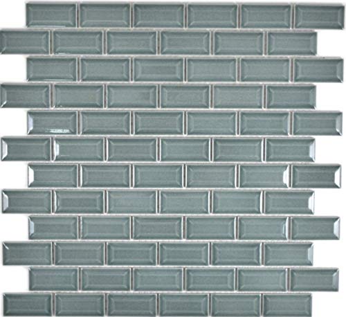 Metro Subway Fliesen Subway Petrol Grau Grün Facette Mosaikfliese Keramik Fliesenspiegel Küche MOS26-0218 von MOSANI