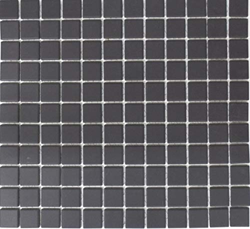 Mosaik Fliese Keramik schwarz unglasiert rutschsicher Duschtasse Bodenfliese Bodenfliese Küchenfliese - MOS18B-0311-R10 von MOSANI