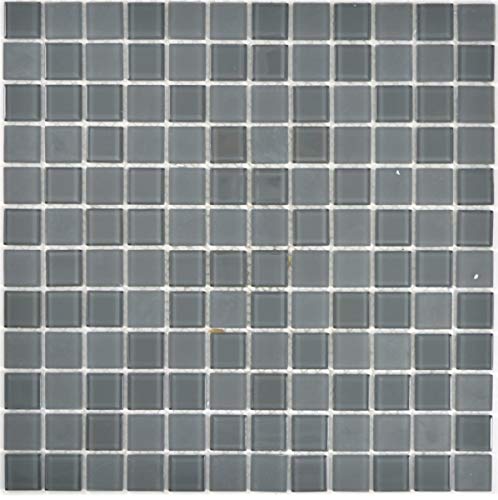 Mosaik Fliesen Glasmosaik anthrazit grau matt Mosaikplatte MOS63-2602 von MOSANI