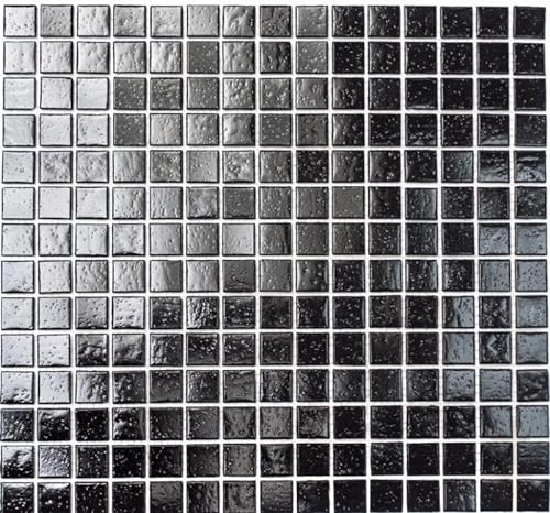 Glasmosaik Mosaikfliese Schwarz Spots Dusche BAD WAND Küchenwand - MOS50-0302 von MOSANI
