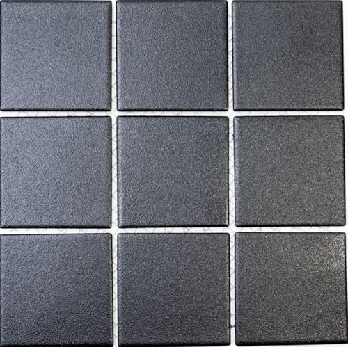 Mosaik Fliese Wand Keramik Anthrazit Schwarz Rutschsicher Rutschhemmend Duschtasse Bodenfliese WC - MOS22-0302-R10 von MOSANI