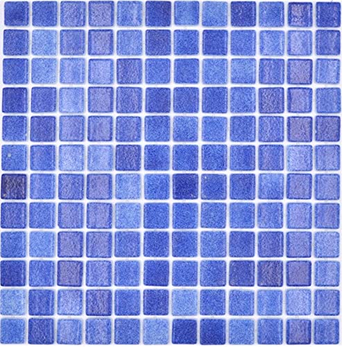 Mosaikfliese Poolmosaik Schwimmbadmosaik dunkelblau antislip rutschsicher MOS220-508A von MOSANI