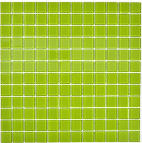 Mosaikfliese Glasmosaik gelb grün BAD WC Küche WAND Mosaikmatte MOS63-0507 von MOSANI