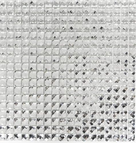 Glasmosaik Diamant Optik Mosaikfliese silber Fliesenspiegel Küche MOS130-0204 von MOSANI
