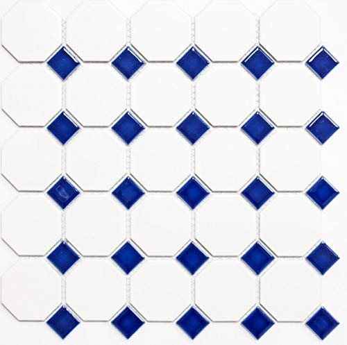 Octagonale Achteck Mosaik Fliese Keramik blau weiß matt blau glänzend Wandfliesen Badfliese MOS13-OctaG464 Octagonale Achteck Mosaik Fliese Keramik blau weiß matt blau glänzend Wandfliesen Badfliese MOS13-OctaG464 von MOSANI