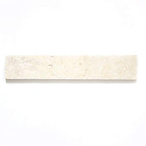 Sockel Kalkstein Naturstein Limestone weißgelb beige Natursteinsockel brushed Wand Bad Boden Küche Sauna - MOSSock-48470 von MOSANI