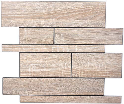 Wandpaneele selbstklebend Holzoptik braun grau Küchenrückwand Fliesenspiegel MOS200-57WGS_f von MOSANI