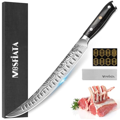 MOSFiATA Fleischmesser Extrem Scharf-10,7 Zoll Metzgermesser aus EN1.4116 Stahl, Filetiermesser Ideal für Fleisch und Fisch, inklusive Geschenkverpackung und Pflegetuch von MOSFiATA