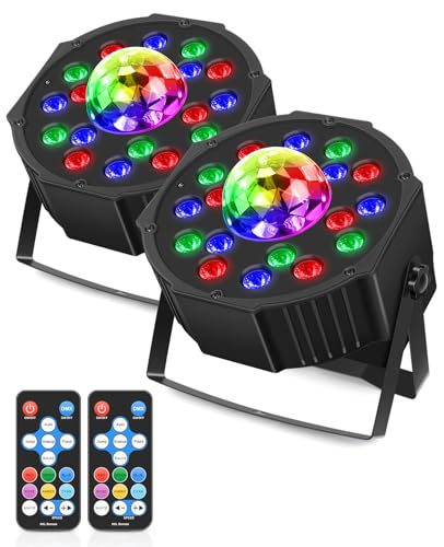 MOSFiATA LED Par Strahler mit Discokugel, RGB Scheinwerfer Discolicht 2 in 1 Partylicht Bühnenlicht für Partyraum Hochzeiten Halloween Weihnachte, 2er Set MOSFiATA LED Par Strahler mit Discokugel, RGB Scheinwerfer Discolicht 2 in 1 Partylicht Bühnenlicht für Partyraum Hochzeiten Halloween Weihnachte, 2er Set von MOSFiATA