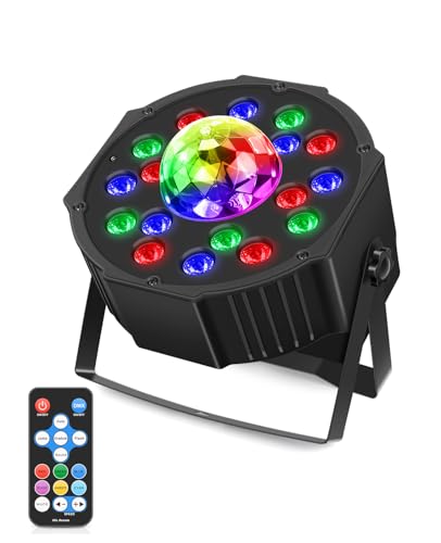 MOSFiATA LED Par Strahler mit Discokugel, RGB Scheinwerfer Discolicht 2 in 1 Partylicht Bühnenlicht für Partyraum Hochzeiten Halloween Weihnachte von MOSFiATA