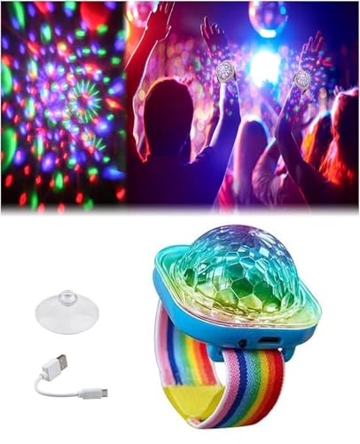 MOSFiATA Mini Discokugel Licht Klein Diskolicht Partylicht für Kinder Partys Veranstaltungen Auto, USB Wiederaufladbar, Lange Akkulaufzeit & Tragbar, Blau von MOSFiATA