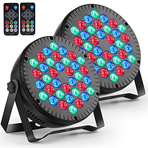 Partylicht, Led Strahler RGB DJ Licht Party Beleuchtungen LED Par Bühnenlicht mit DMX-Schnittstelle und Fernbedienung, 2er Set von MOSFiATA