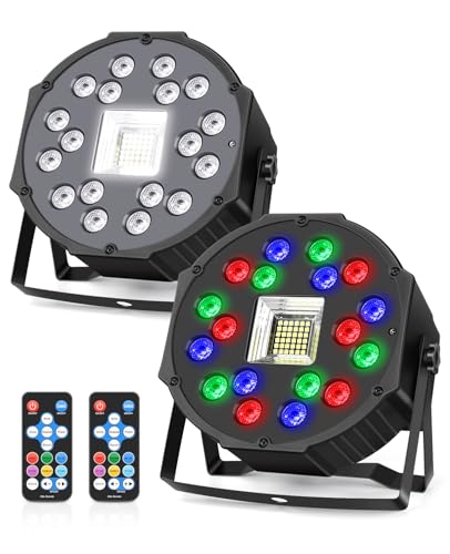 MOSFiATA Partylicht RGB LED Par Scheinwerfer Stroboskoplicht 2 in 1 Bühnenlicht Discolicht für Partys Disco DJ Hochzeiten Halloween Weihnachten, 2er Set MOSFiATA Partylicht RGB LED Par Scheinwerfer Stroboskoplicht 2 in 1 Bühnenlicht Discolicht für Partys Disco DJ Hochzeiten Halloween Weihnachten, 2er Set von MOSFiATA