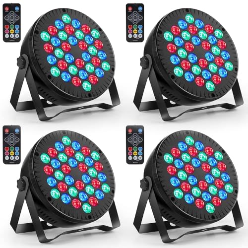 Partylicht, Led Strahler RGB DJ Licht Party Beleuchtungen LED Par Bühnenlicht mit DMX-Schnittstelle und Fernbedienung, 4er Set von MOSFiATA