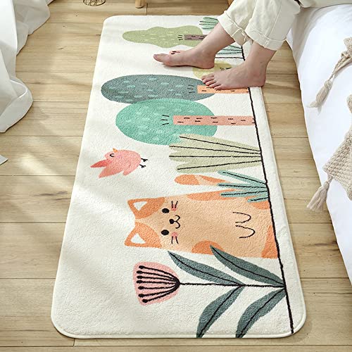 MOSHOINOT Bettvorleger Kinderzimmer Waschbar Läufer Teppich Rechteck Runner Modern Kinderteppich Waschbare für Babyzimmer Kleinkinderzimmer Schlafzimmer Kinderteppiche Teppiche Flauschige 60 x 160 cm von MOSHOINOT