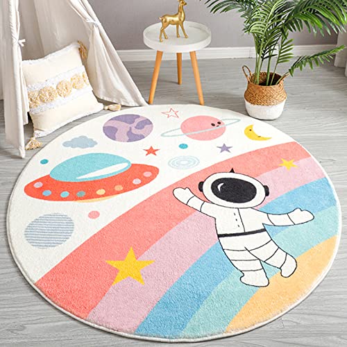 Kinderteppich Rund Waschbare Teppich Groß fürs Babyzimmer Kleinkinderzimmer Wohnzimmer Schlafzimmer Bereich Kinderteppiche Runden Teppiche Flauschige Matte Kinder Schutzmatten Kindermatte 120 cm von MOSHOINOT
