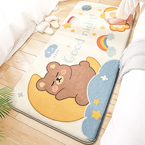 MOSHOINOT Bettvorleger Kinderzimmer Waschbar Läufer Teppich Rechteck Runner Modern Kinderteppich Waschbare für Babyzimmer Kleinkinderzimmer Schlafzimmer Kinderteppiche Teppiche Flauschige 40 x 120 cm von MOSHOINOT