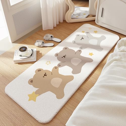 MOSHOINOT Bettvorleger Kinderzimmer Waschbar Läufer Teppich Rechteck Runner Modern Kinderteppich Waschbare für Babyzimmer Kleinkinderzimmer Schlafzimmer Kinderteppiche Teppiche Flauschige 40 x 120 cm von MOSHOINOT