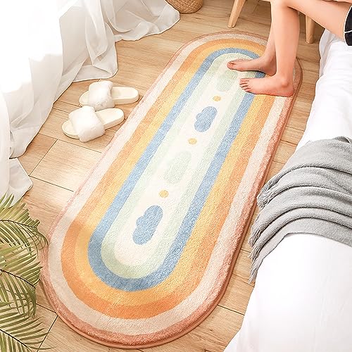 MOSHOINOT Bettvorleger Kinderzimmer Waschbar Läufer Teppich Rechteck Runner Modern Kinderteppich Waschbare für Babyzimmer Kleinkinderzimmer Schlafzimmer Kinderteppiche Teppiche Flauschige 40 x 120 cm von MOSHOINOT