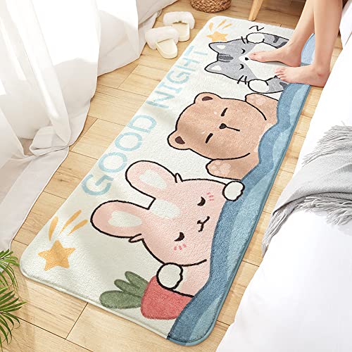 MOSHOINOT Bettvorleger Kinderzimmer Waschbar Läufer Teppich Rechteck Runner Modern Kinderteppich Waschbare für Babyzimmer Kleinkinderzimmer Schlafzimmer Kinderteppiche Teppiche Flauschige 40 x 120 cm von MOSHOINOT