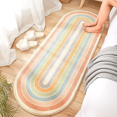 MOSHOINOT Bettvorleger Kinderzimmer Waschbar Läufer Teppich Rechteck Runner Modern Kinderteppich Waschbare für Babyzimmer Kleinkinderzimmer Schlafzimmer Kinderteppiche Teppiche Flauschige 40 x 120 cm von MOSHOINOT