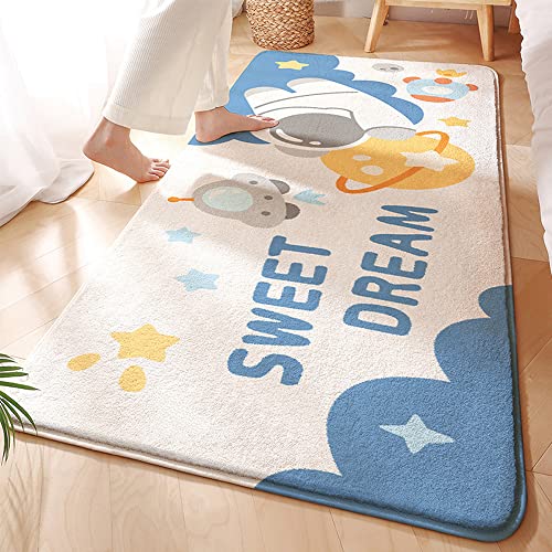 MOSHOINOT Bettvorleger Kinderzimmer Waschbar Läufer Teppich Rechteck Runner Modern Kinderteppich Waschbare für Babyzimmer Kleinkinderzimmer Schlafzimmer Kinderteppiche Teppiche Flauschige 40 x 120 cm von MOSHOINOT